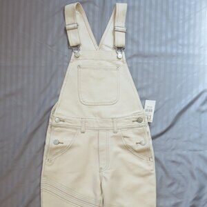 GapKids Girls Cream Colored Denim Overalls   Size Medium (7/8)  NWT